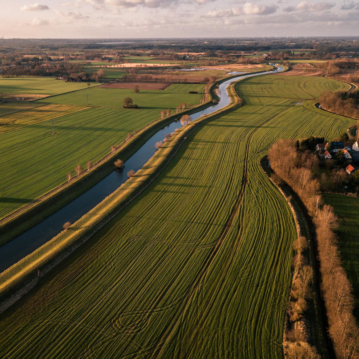 Drone Foto van landschap vierkant